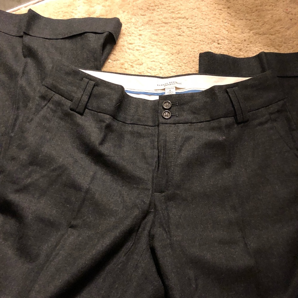 Banana Republic Martin fit grey wool cuff pant 6
